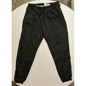 VTG Y2K Baggy Nike Men Black Nylon Track Pants Windbreaker Joggers Grey Tag M